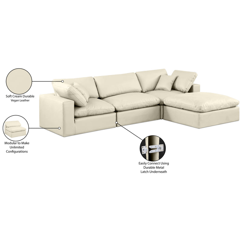 Meridian Comfy Cream Vegan Leather Modular Sectional IMAGE 16
