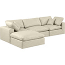 Meridian Comfy Cream Vegan Leather Modular Sectional IMAGE 2