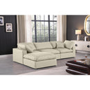 Meridian Comfy Cream Vegan Leather Modular Sectional IMAGE 4