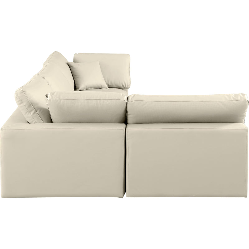 Meridian Comfy Cream Vegan Leather Modular Sectional IMAGE 10