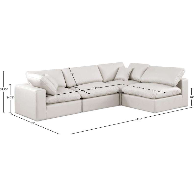 Meridian Comfy Cream Vegan Leather Modular Sectional IMAGE 15