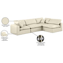 Meridian Comfy Cream Vegan Leather Modular Sectional IMAGE 16