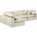 Meridian Comfy Cream Vegan Leather Modular Sectional IMAGE 2