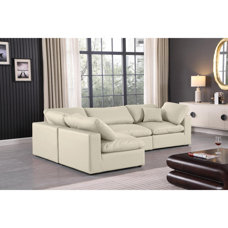 Meridian Comfy Cream Vegan Leather Modular Sectional IMAGE 4