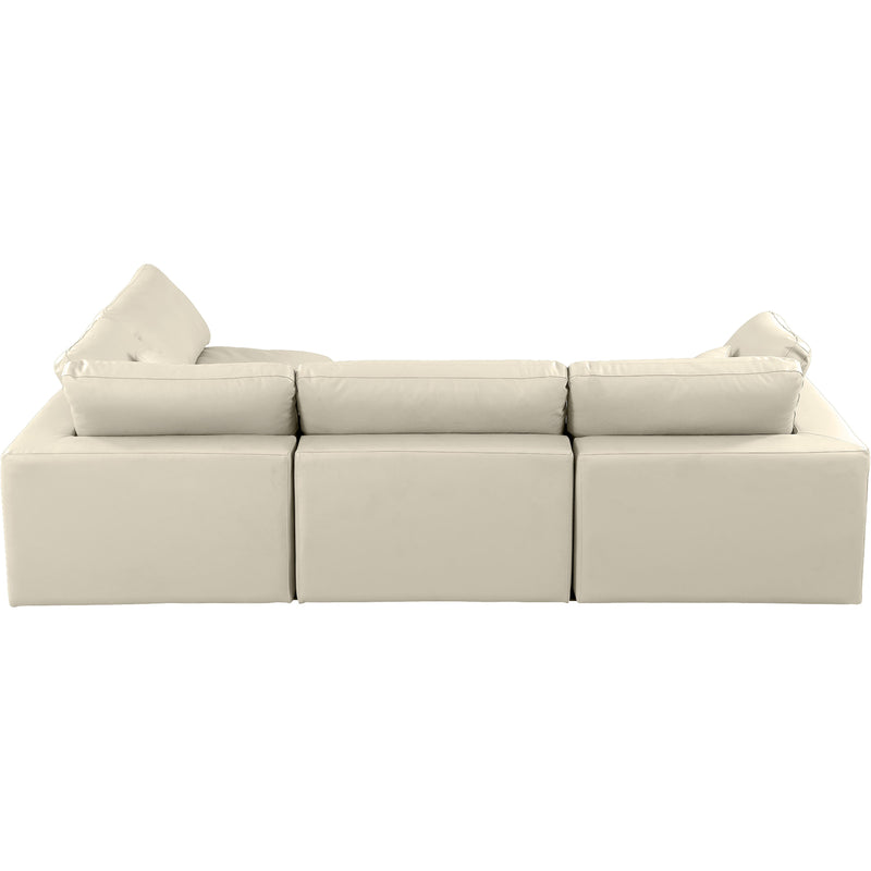 Meridian Comfy Cream Vegan Leather Modular Sectional IMAGE 5