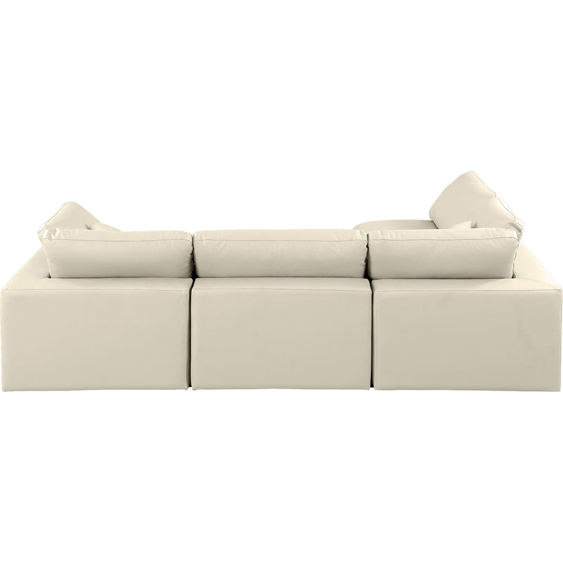Meridian Comfy Cream Vegan Leather Modular Sectional IMAGE 6