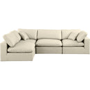 Meridian Comfy Cream Vegan Leather Modular Sectional IMAGE 7