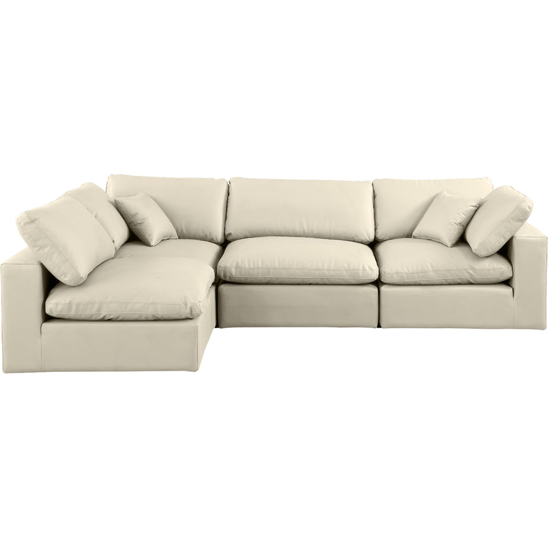 Meridian Comfy Cream Vegan Leather Modular Sectional IMAGE 7