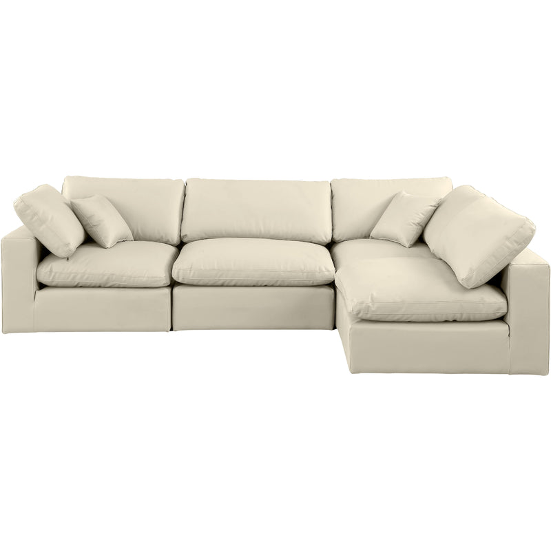Meridian Comfy Cream Vegan Leather Modular Sectional IMAGE 8