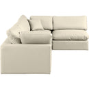 Meridian Comfy Cream Vegan Leather Modular Sectional IMAGE 9