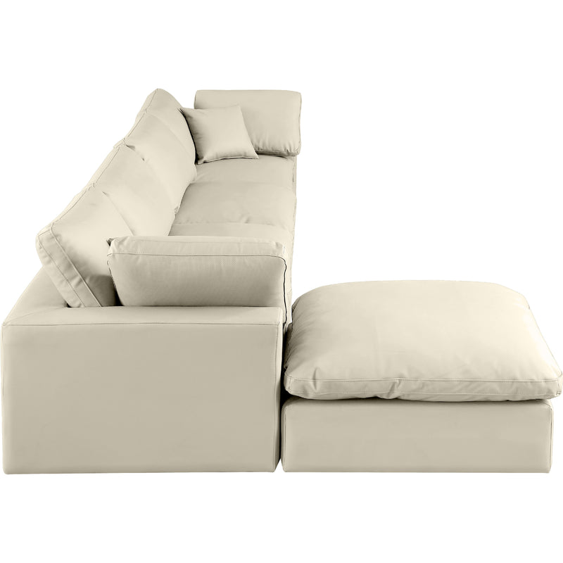 Meridian Comfy Cream Vegan Leather Modular Sectional IMAGE 10