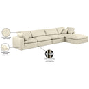 Meridian Comfy Cream Vegan Leather Modular Sectional IMAGE 16