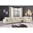 Meridian Comfy Cream Vegan Leather Modular Sectional IMAGE 3