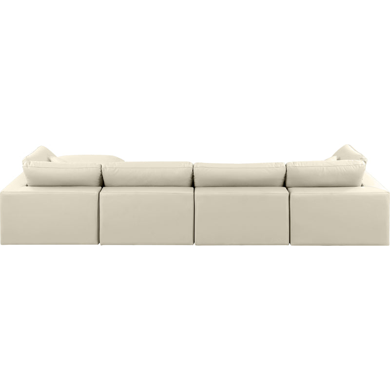 Meridian Comfy Cream Vegan Leather Modular Sectional IMAGE 5