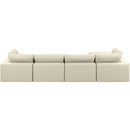 Meridian Comfy Cream Vegan Leather Modular Sectional IMAGE 6