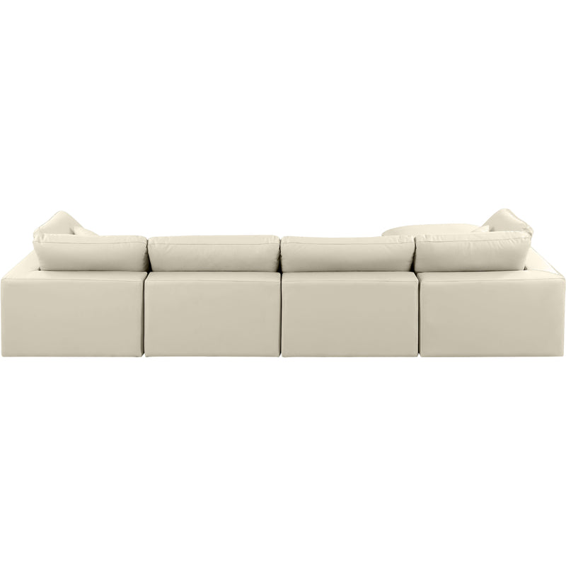 Meridian Comfy Cream Vegan Leather Modular Sectional IMAGE 6