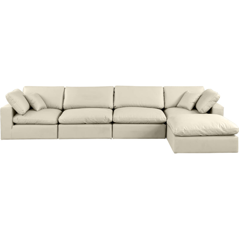 Meridian Comfy Cream Vegan Leather Modular Sectional IMAGE 8