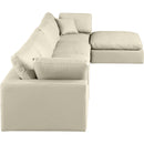 Meridian Comfy Cream Vegan Leather Modular Sectional IMAGE 9