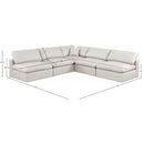 Meridian Comfy Cream Vegan Leather Modular Sectional IMAGE 10