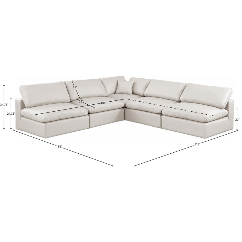 Meridian Comfy Cream Vegan Leather Modular Sectional IMAGE 10