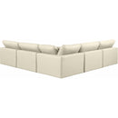 Meridian Comfy Cream Vegan Leather Modular Sectional IMAGE 3
