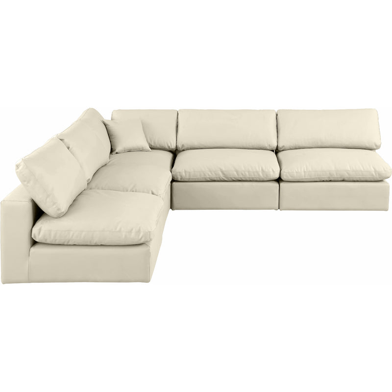 Meridian Comfy Cream Vegan Leather Modular Sectional IMAGE 4