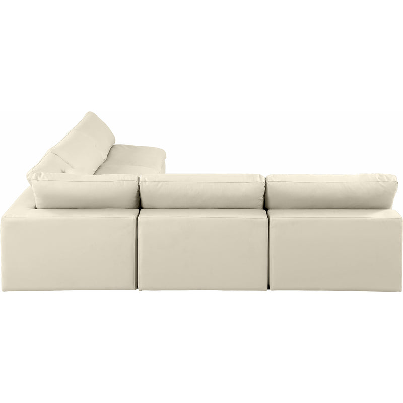Meridian Comfy Cream Vegan Leather Modular Sectional IMAGE 5