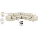 Meridian Comfy Cream Vegan Leather Modular Sectional IMAGE 11