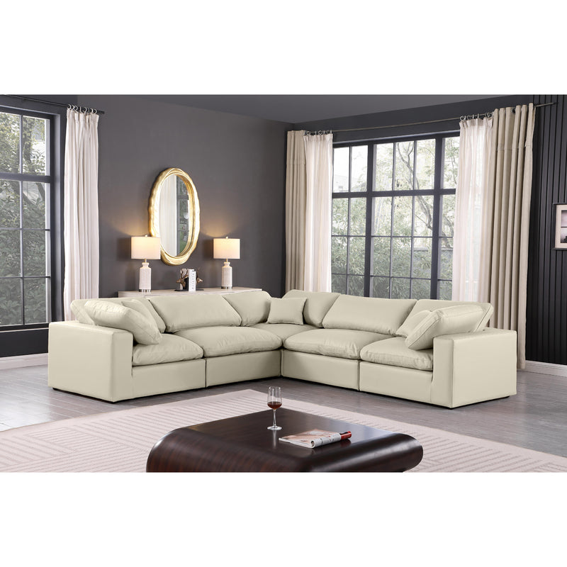 Meridian Comfy Cream Vegan Leather Modular Sectional IMAGE 2