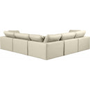 Meridian Comfy Cream Vegan Leather Modular Sectional IMAGE 3