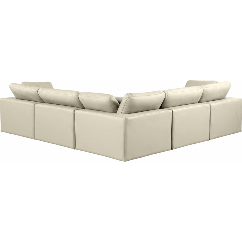 Meridian Comfy Cream Vegan Leather Modular Sectional IMAGE 3