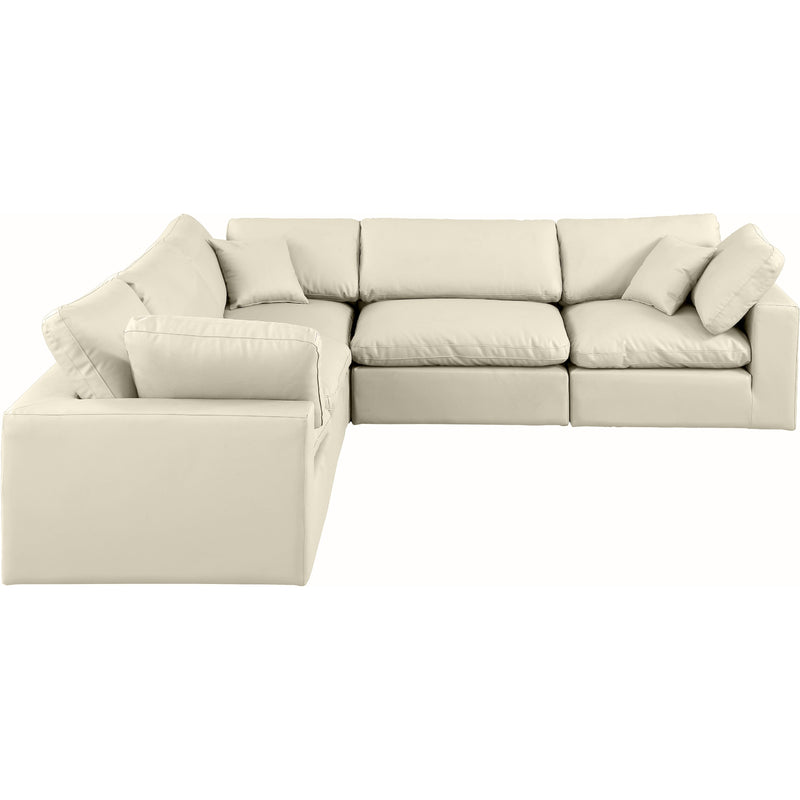 Meridian Comfy Cream Vegan Leather Modular Sectional IMAGE 4