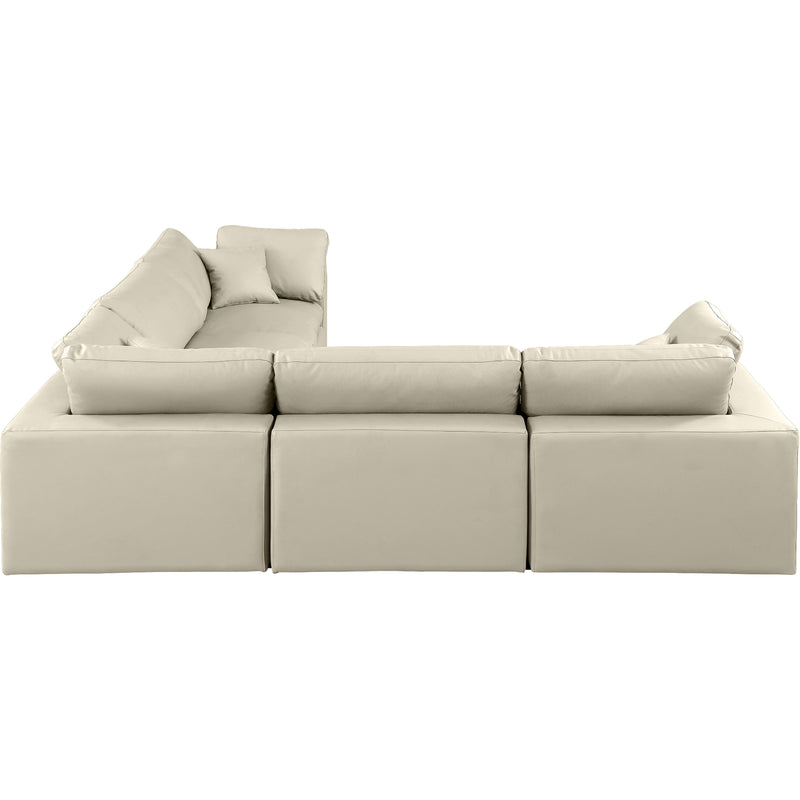 Meridian Comfy Cream Vegan Leather Modular Sectional IMAGE 5