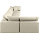 Meridian Comfy Cream Vegan Leather Modular Sectional IMAGE 10
