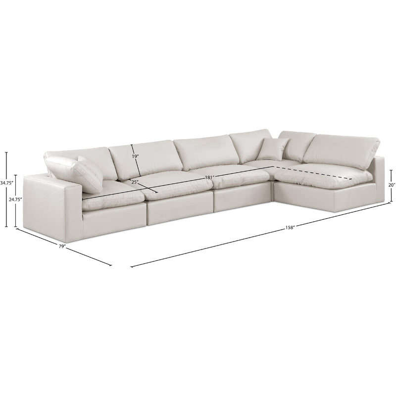 Meridian Comfy Cream Vegan Leather Modular Sectional IMAGE 15
