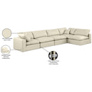 Meridian Comfy Cream Vegan Leather Modular Sectional IMAGE 16