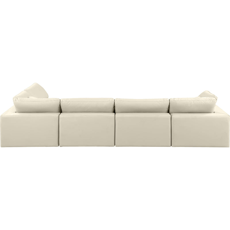 Meridian Comfy Cream Vegan Leather Modular Sectional IMAGE 5