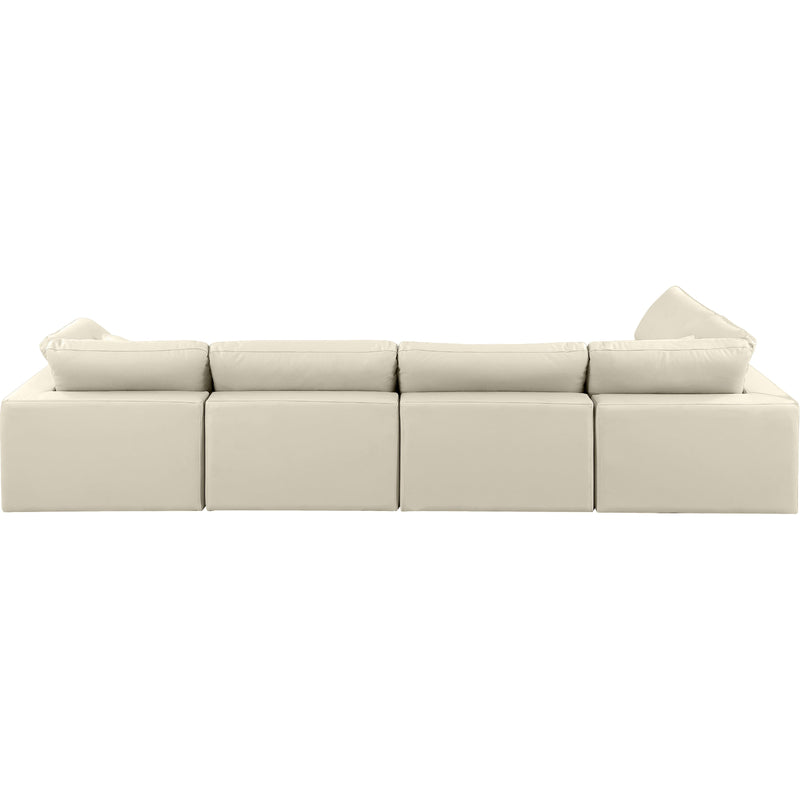 Meridian Comfy Cream Vegan Leather Modular Sectional IMAGE 6