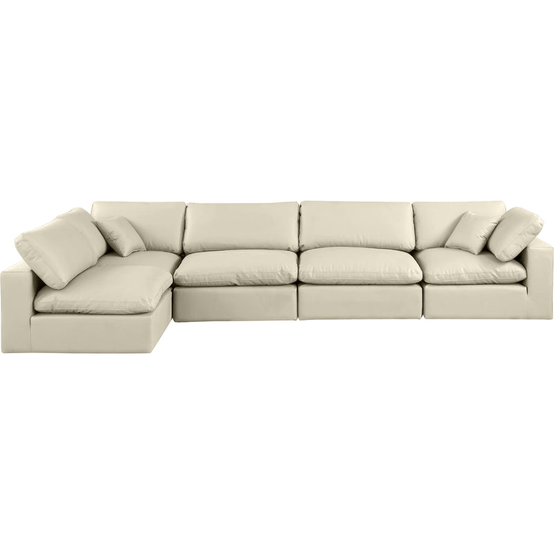 Meridian Comfy Cream Vegan Leather Modular Sectional IMAGE 7