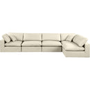 Meridian Comfy Cream Vegan Leather Modular Sectional IMAGE 8