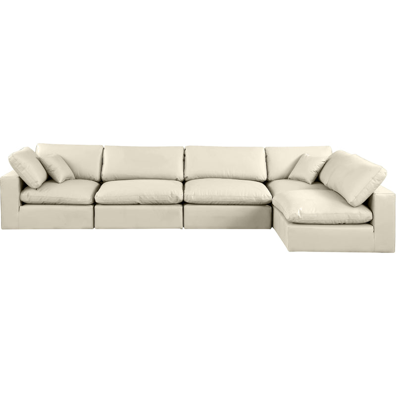 Meridian Comfy Cream Vegan Leather Modular Sectional IMAGE 8