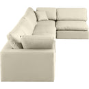 Meridian Comfy Cream Vegan Leather Modular Sectional IMAGE 9