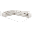 Meridian Comfy Cream Vegan Leather Modular Sectional IMAGE 10