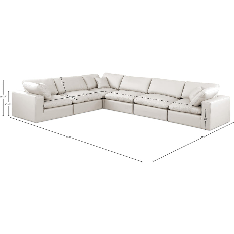 Meridian Comfy Cream Vegan Leather Modular Sectional IMAGE 10