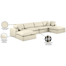 Meridian Comfy Cream Vegan Leather Modular Sectional IMAGE 11
