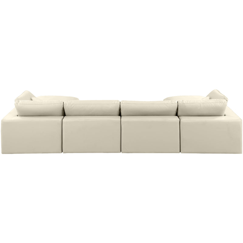 Meridian Comfy Cream Vegan Leather Modular Sectional IMAGE 3