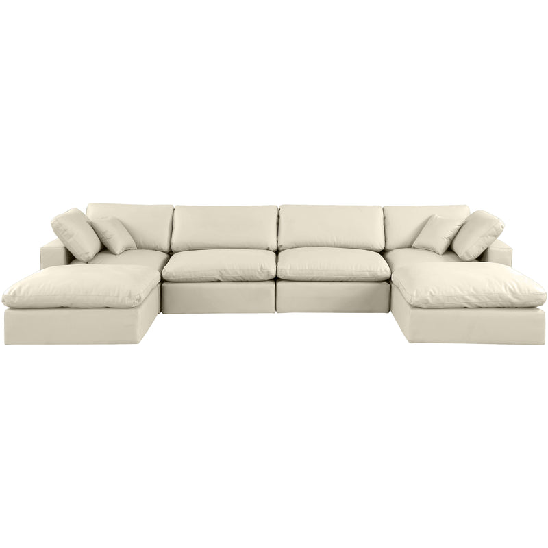 Meridian Comfy Cream Vegan Leather Modular Sectional IMAGE 4