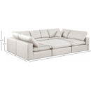 Meridian Comfy Cream Vegan Leather Modular Sectional IMAGE 10