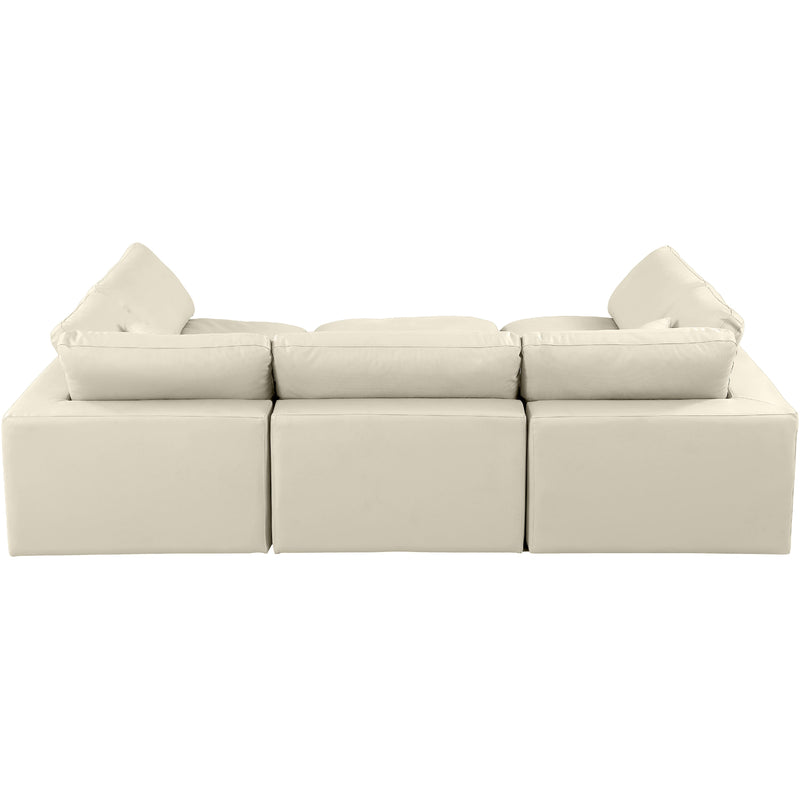 Meridian Comfy Cream Vegan Leather Modular Sectional IMAGE 3