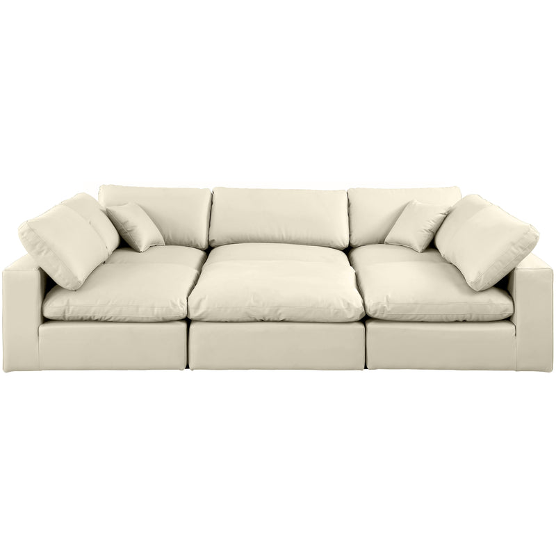 Meridian Comfy Cream Vegan Leather Modular Sectional IMAGE 4